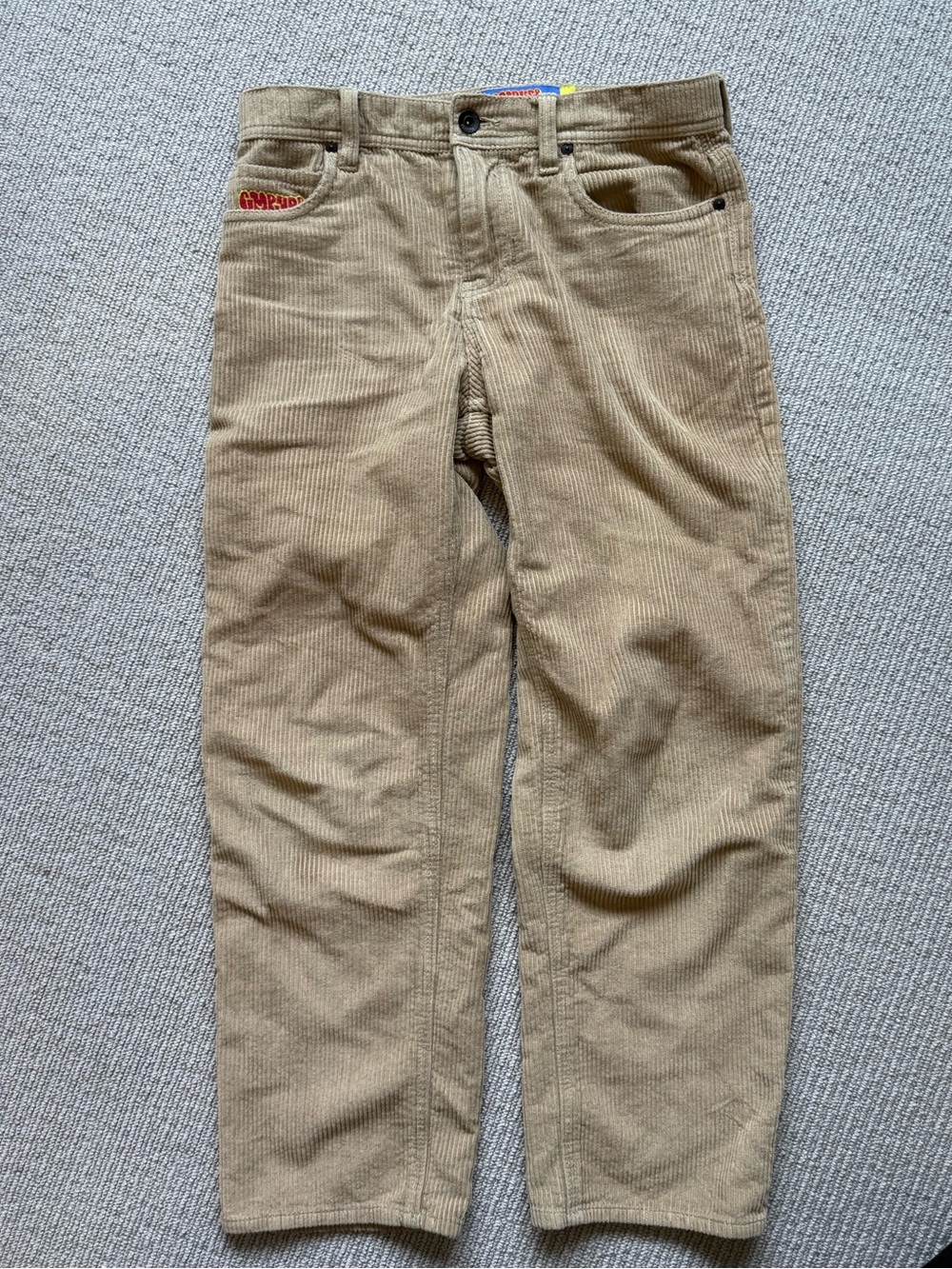 EMPYRE Beige Corduroy Pants with Small Logo